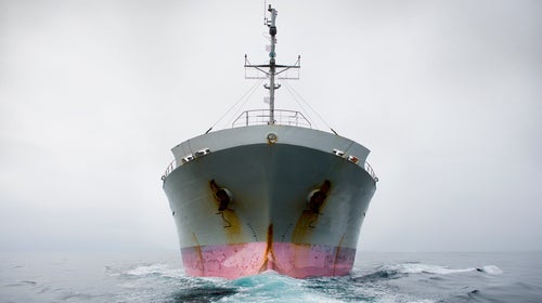 Bow of a container ship