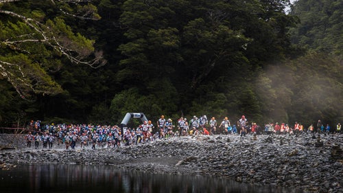 Racers taking off at the start of the 2015 GODZone Adventure race on February 27, which is apart of the Adventure Racing World Series. The 560K (350-mile) course would end up pushing even the hardened pros to the limit. Each four-member teams needed to include at least one female competitor.