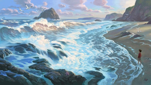 Here’s what happens when a star adventure photographer joins forces with a Disney illustrator and a start-up publisher: pure visual magic. Or, in more concrete terms, a brand new children’s book that aims to create the next generation of explorers. Photographer Chris Burkard wrote The Boy Who Spoke to the Earth, but he didn’t create the images. Instead, illustrator David McClellan used Burkard’s photos as the starting point for stunning digitally-drawn landscapes discovered by the book’s young protagonist. The Boy Who Spoke to the Earth will ship in July after an overwhelming reception on Kickstarter—until then, see how Burkard’s famous shots translate to children’s book illustrations. Photo: McClellan, an illustrator and environmental artist for Disney Interactive, interpreted Burkard’s photos to create unique digital drawings for The Boy Who Spoke to the Earth.