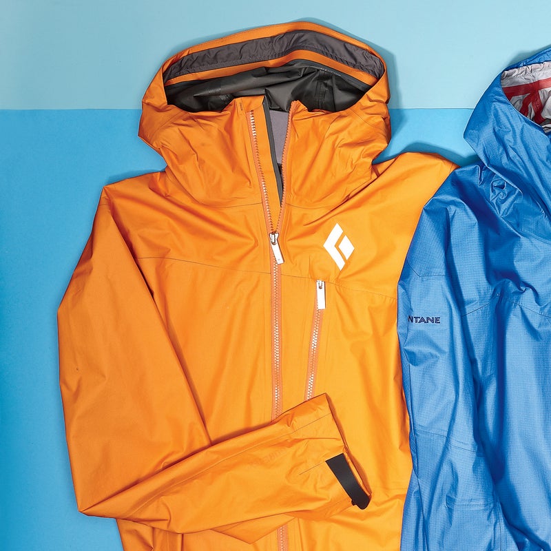 Best For: Ultralight protection.The Test: The lightest jacket on this page (only the Gear of the Year–winning Hail weighs less), the Mono Point ($299) is about as minimalist as a waterproof shell can be. What you get: midweight Gore-Tex Paclite fabric that can take a licking without a whimper, plus a chest pocket and a single-point-adjustment hood. And that’s about it, though we did thank Black Diamond’s designers for the generous swaths of micro-fleece at the chin and back of the neck.The Verdict: If you like lots of pockets and doodads, this isn’t for you. But if you want a highly packable shell that can stand up to an all-day drenching, as this one did on several occasions in British Columbia’s Coast Range, it could be your ticket. 8.9 oz; blackdiamondequipment.comBreathability: 2.5Weatherproofness: 5