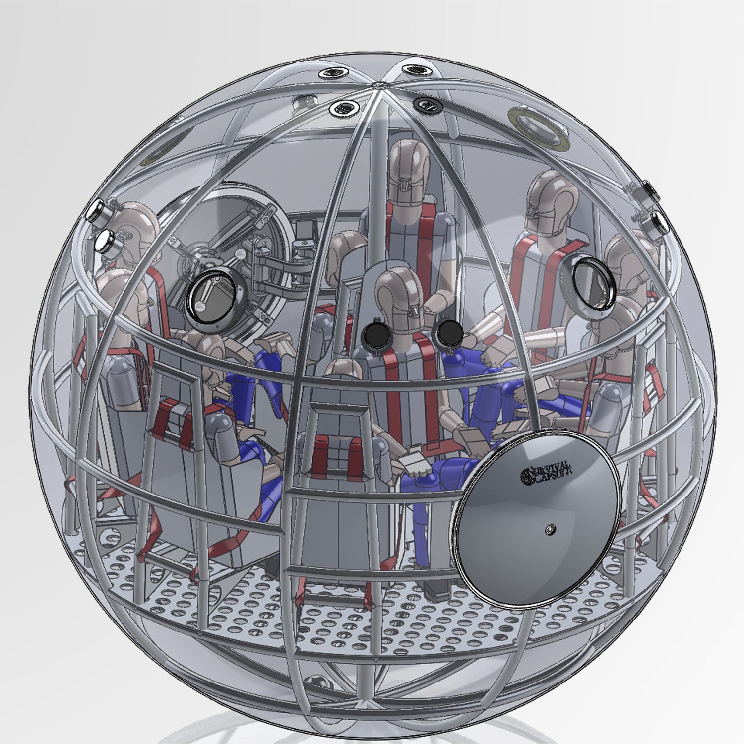 A concept design of the 10-person survival capsule.