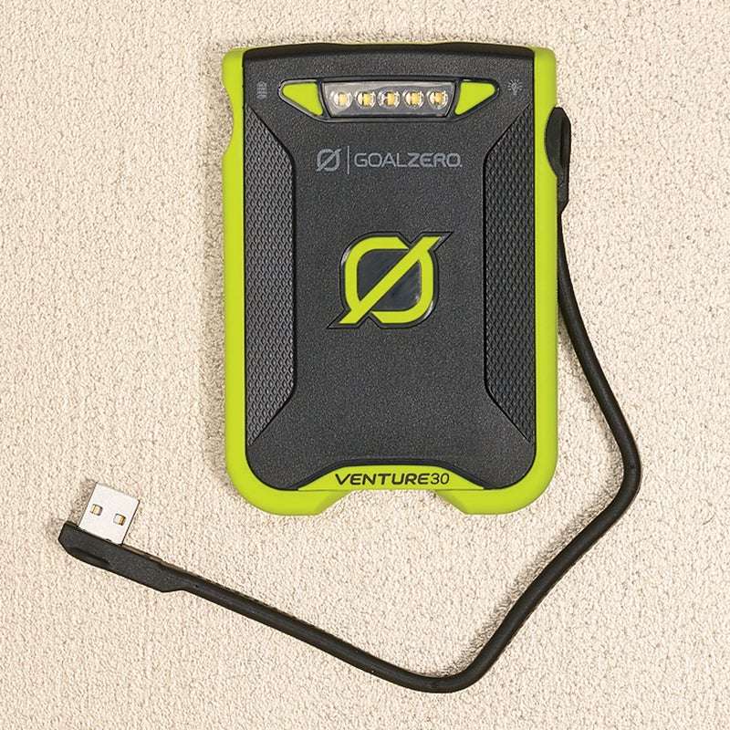 This 8.8-ounce packet of power ($100) extends the life of your gadgets when you’re off the grid, charging your smartphone three times or your GoPro five. Two USB ports allow you to connect multiple devices, while serious weatherproofing means it can tolerate the nastiest summer storms. goalzero.com