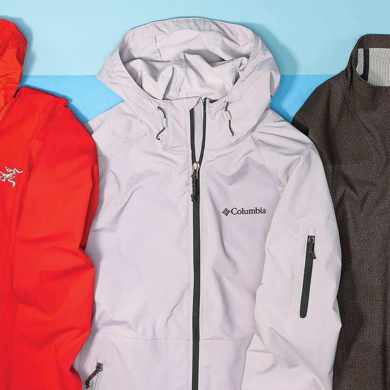 Best For: Adventure travel; shoulder-season hiking. The Test: When a surprise summer squall scudded off the Atlantic, bringing wind and a crashing thermometer to an Irish hill hike, the Torque ($90) earned its keep. The smooth interior fabric slid over a fleece without bunching, the polyester outer layer cut the wind to a whisper, and we could hunker in the high collar. It’s not nearly as breathable as the Arc’teryx, but the interior liner does a fine job wicking moisture, and it’s substantially warmer and more windproof. The Verdict: Not the most technical soft shell, but effective (and casual) at a reasonable price. 14.8 oz; columbia.com Breathability: 3 Weatherproofness: 2.5