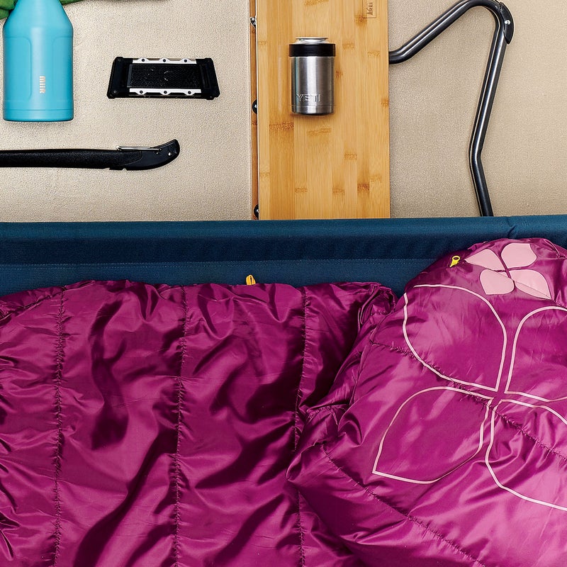 It may be sized down, but this synthetic bag ($75) is built to the same specs as the company’s grown-up ones, with a thick draft collar and full-length zipper. kelty.com