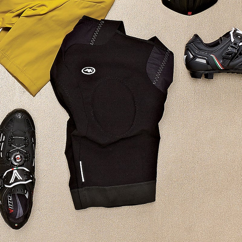 These Swiss bibs ($419) have criss-crossed elastic shoulder straps that don’t chafe under a pack; abrasion-resistant fabrics and re-movable hip pads protect against tumbles. assos.com