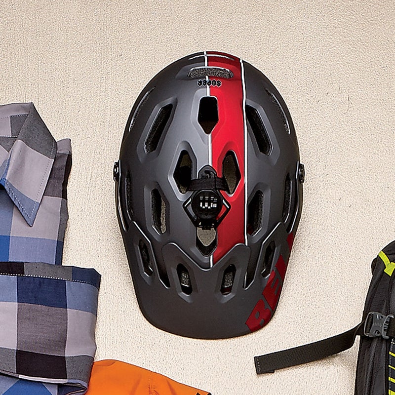 The Super’s ($200) clever design crosses a high-coverage trail lid and a full-face downhill helmet with a removable chin piece. Throw the mouth guard in your pack on the way up, then snap it into place for the descents. bellhelmets.com