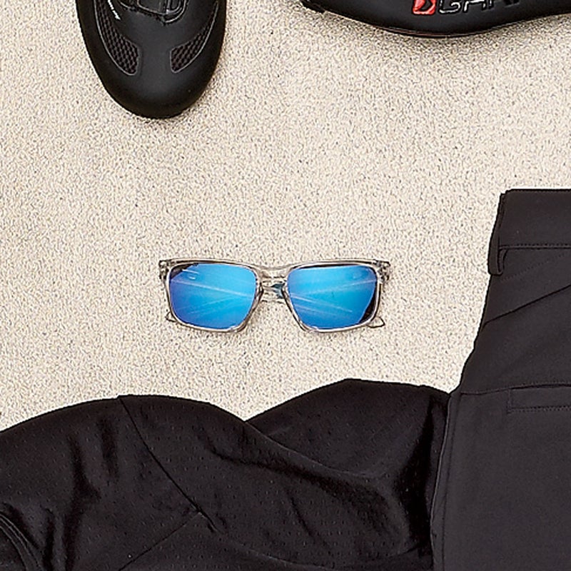 Forgo the fitness-goon look and slip on these stylish, high-performing shades ($130), with impact-resistant synthetic frames and shatterproof lenses good enough for the brightest days. oakley.com