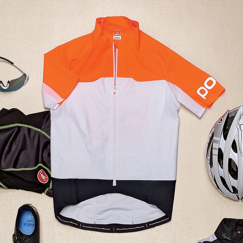 Only the Swedes can make traffic-cone orange sexy. Combining bright panels with clean lines and smart details—like the reflective back patch and internal zip pocket—the AVIP ($170) keeps you safe in style. pocsports.com