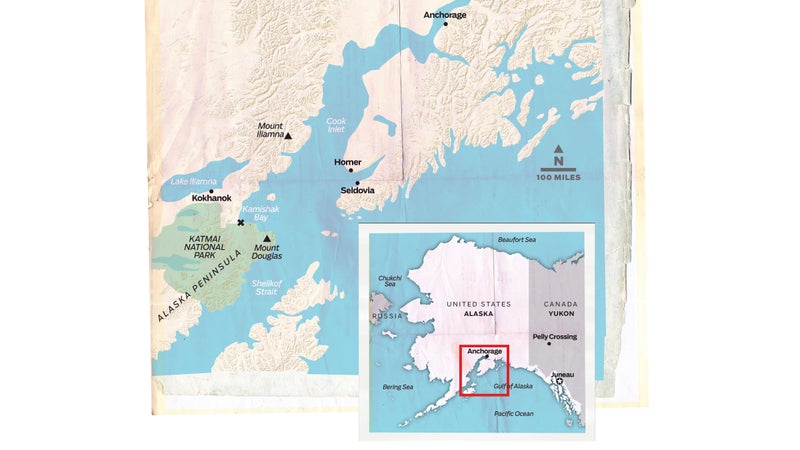 The X marks the spot where Alaskan fisheries biologists encountered François Guenot in May 2014.