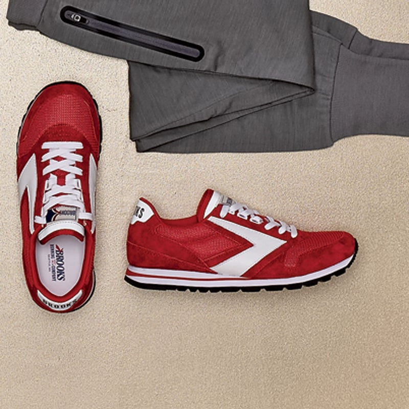 First introduced in 1982, the Chariot ($90) was one of Brooks’s most popular running shoes. Resuscitated in 2014 and reimagined this spring with two new color collections, the modern edition draws inspiration from letterman jackets and eighties metal T-shirts. Size down from your high-mileage trainer. brooksrunning.com