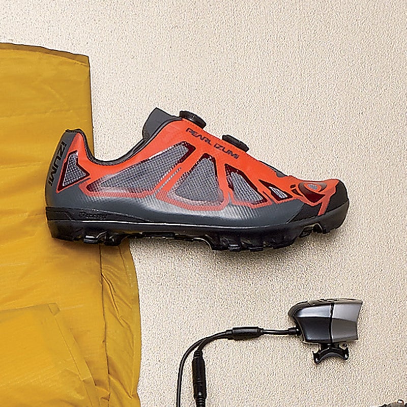 The X-Project ($320) bridges the gap between cycling shoe and hiking boot. A carbon-fiber plate keeps the midsole firm for pedaling, but built-in flex makes walking comfortable. pearlizumi.com