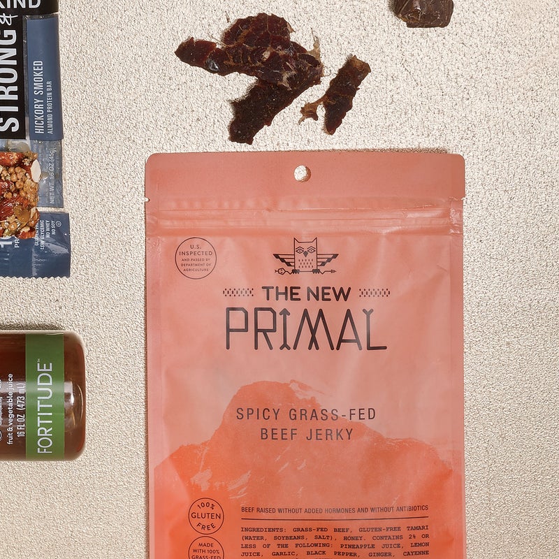 Good enough for Polar explorers and the ancient Incans, jerky is the original stuff-it-in-your-pack adventure food. The New Primal uses hormone- and antiobiotic-free grass-fed beef, and with 2.5 grams of fat—and 10 grams of protein—in each serving, it’s some of the leanest, most power-packed dried meat you’ll find. $7.50, thenewprimal.com