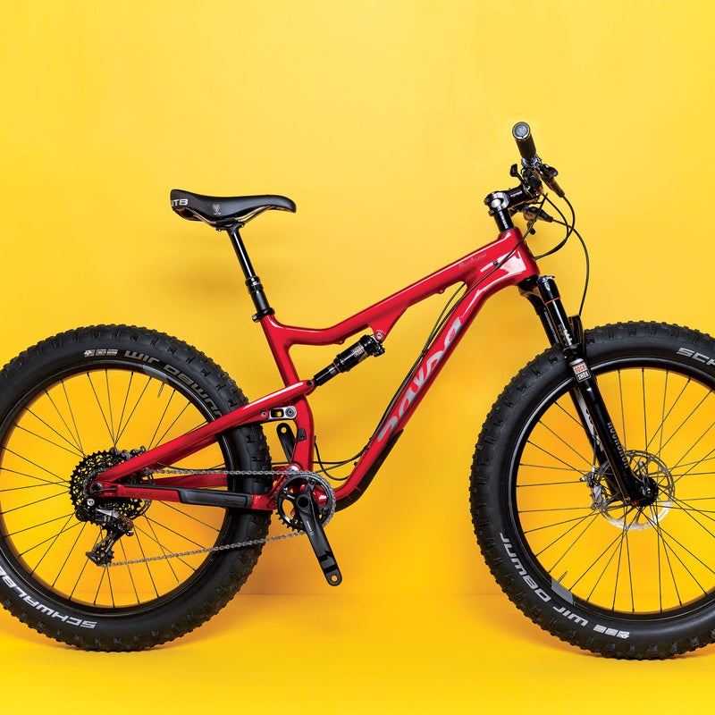 This full-suspension fatty ($6,499) with four-inch Schwalbe Jumbo Jim tires latched onto loose rubble like Velcro, letting testers motor through scree that left skinnier rubber spinning. “You almost can’t lose traction,” said one tester as he skipped up and down steeps he’d never ridden before. The reasons we liked the Bucksaw Carbon the best? Read the full Gear of the Year review.Climbing: 4.5Descending: 5