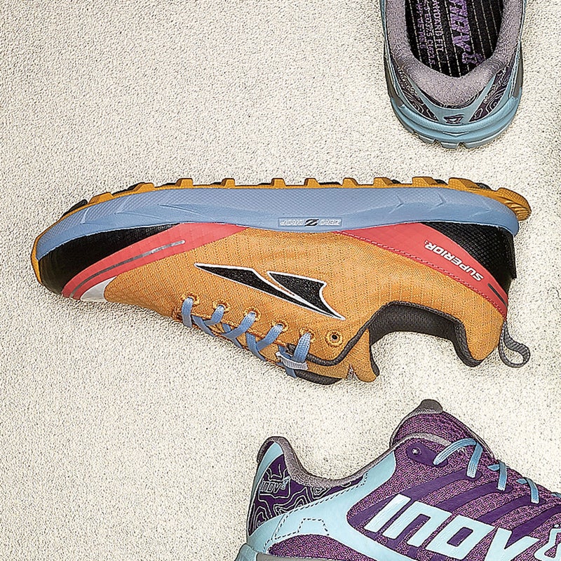 If you have wide feet, take heart: the Superior ($110) was the broadest shoe in our test. The roomy fit and spongy, zero-drop ride felt best on mellow trails with predictable footfalls. On technical routes, it was too loose to offer precision or much protection. It’s a boon to runners who prefer a low-to-the-ground, minimal feel and loads of toe splay. 7.5 oz; zero drop; altrarunning.com