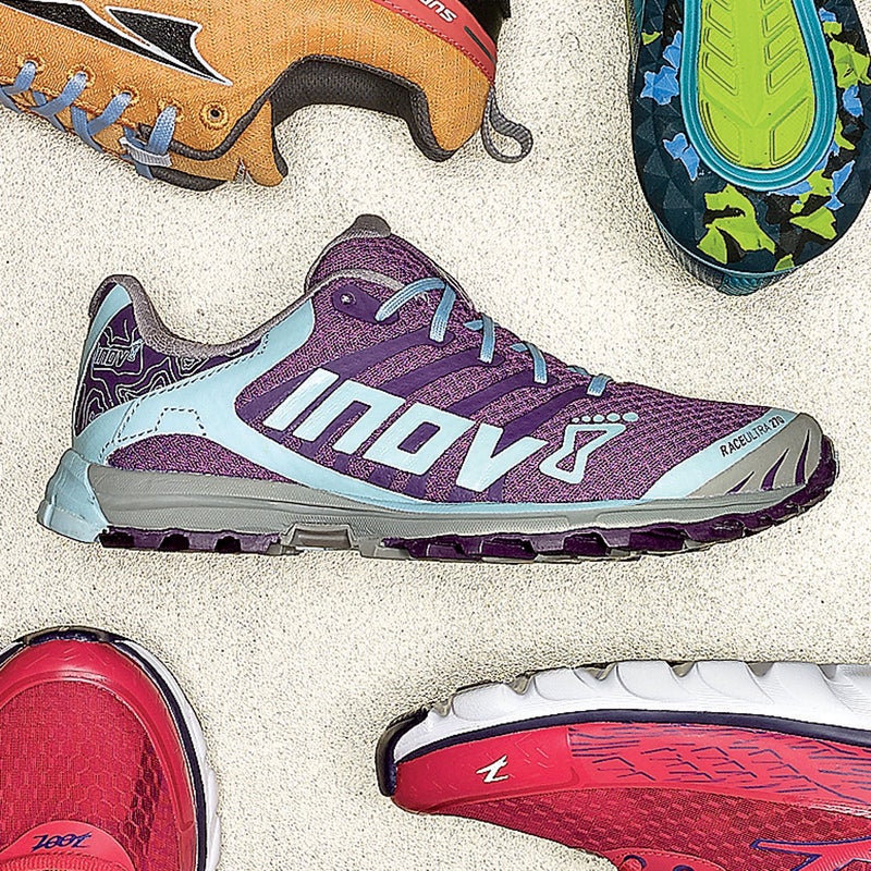 The Race Ultra ($120) is the ultimate mountain-runner’s shoe. The firm, low-riding midsole and subdued, stable lug pattern are made for high-efficiency agility efforts. We liked the women-specific fit, although it’s a bit wide, so narrow feet may slosh on downhills. 9.5 oz; 4 mm drop; inov-8.com