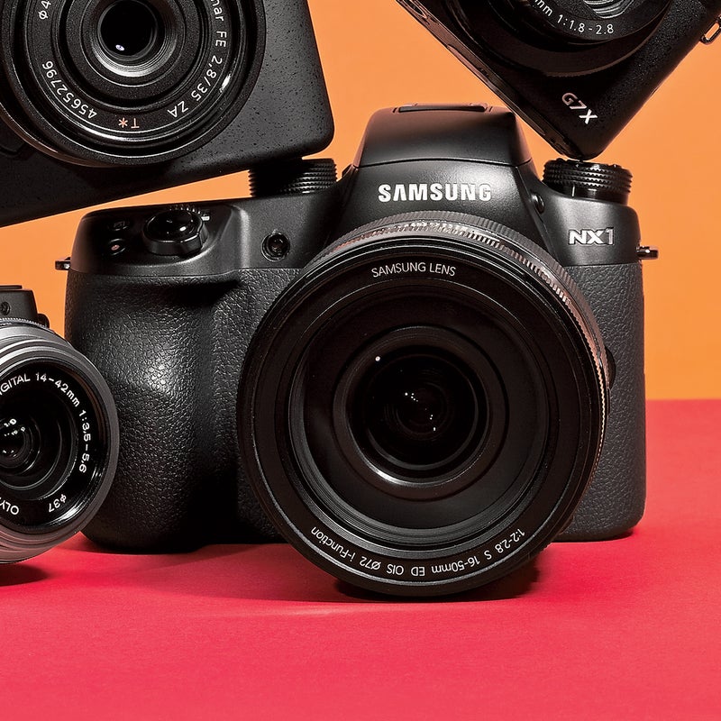 Best For: Fast action.
The Test: Like the Sony, the NX1 ($1,499) has a 1/8,000 shutter. Unlike the Sony, it also shoots 4K video and has continuous still-photo autofocus, which tracks and meters, making it ideal for sports and wildlife. At a bit heavier than a pound, the weather-sealed NX1 is no flyweight portable, though this mirrorless camera is still half the weight of a DSLR with similar capabilities. Bonus: it features both Bluetooth and Wi-Fi connectivity.
The Verdict: The most impressive sports shooter we tested. $2,800 with 16–50mm lens; samsung.com
Utility: 4
Tech: 4