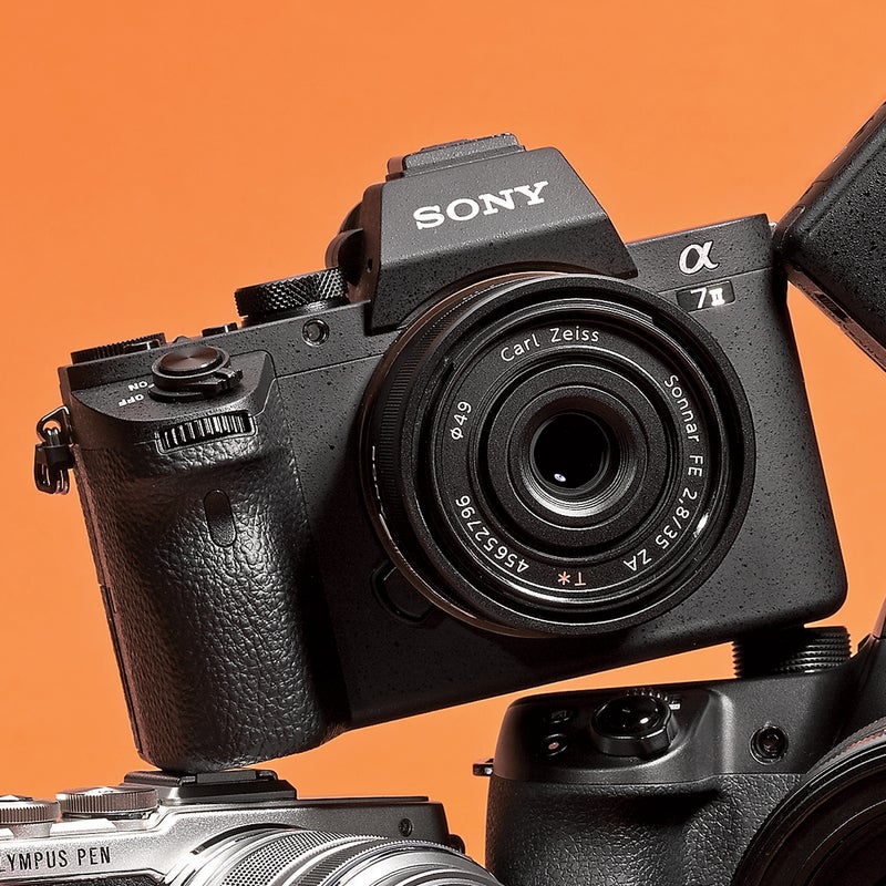 Best For: Channeling Ansel Adams. The Test: With a ginormous 25-megapixel sensor—at 35.8 by 23.9 millimeters, it’s twice the size of the Nikon 1 V3’s—the a7 II ($1,700) is all about big, layered images. You can fire away in any light or even no light: at ultrahigh ISO, night shots didn’t get grainy. The meaty chassis is loaded with functions, and it’s the first mirrorless, full-frame-sensor camera with image stabilization, so any lens gets steadied at low shutter speeds. The Verdict: No other camera on this side of $4,000 makes outdoor images as rich and detailed. sony.com Utility: 3 Tech: 5
