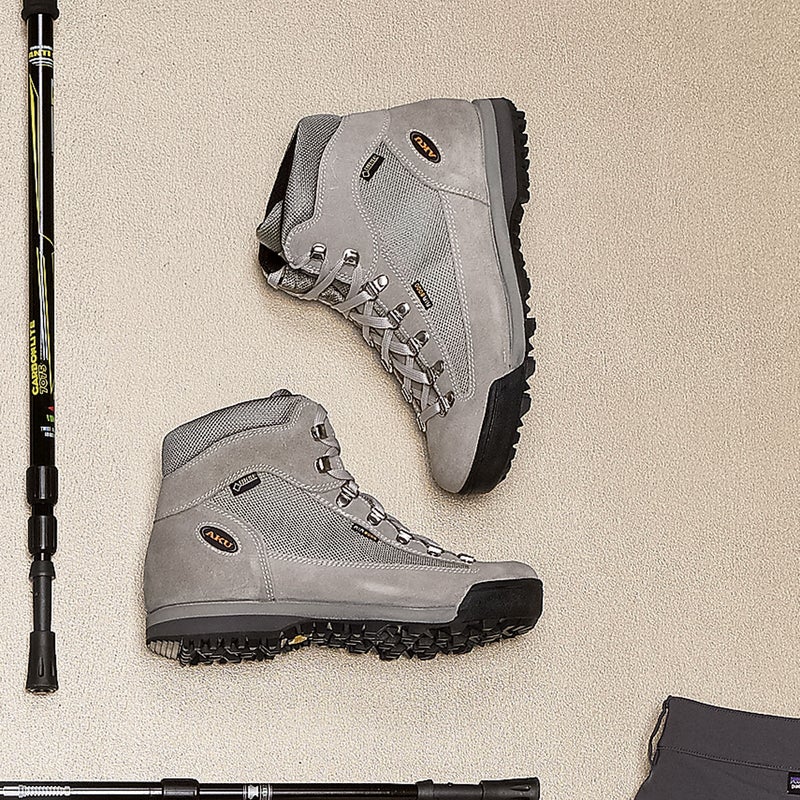 We love the vintage look of this 15.5-ounce reissue ($200), but it’s the modern updates we appreciate most. The Gore-Tex liner, dual-density foam midsole, and Vibram outsole kept our feet comfortable through hundreds of tough miles. aku.it