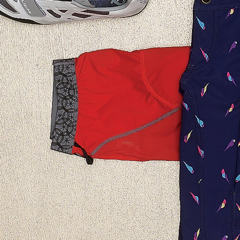 This minimal liner ($55) is great under shorts. Gauzy mesh fabric makes it breathable, and the women-specific chamois is comfy. clubrideapparel.com