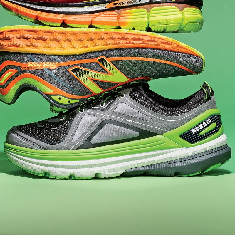 Best For: Bigger runners who need a trusty platform.
The Test: The thickest shoe in our test (by a hair), the Constant ($160) was also the softest (by far) and was built to be more stable than other megafatties. It has less outsole rocker, a stout plastic heel counter, and a dual-density midsole to help steady wobbly feet. There are drawbacks: it’s slow, and testers complained that it didn’t feel secure around the top and midfoot. But high-volume feet should be happy.
The Verdict: If you’re after a steadier version of Hoka’s signature deep, soft salvation—and don’t mind sacrificing some zip to get it—this is your shoe. 10.7 oz; 4 mm drop; hokaoneone.com
Speed: 3
Responsiveness: 5