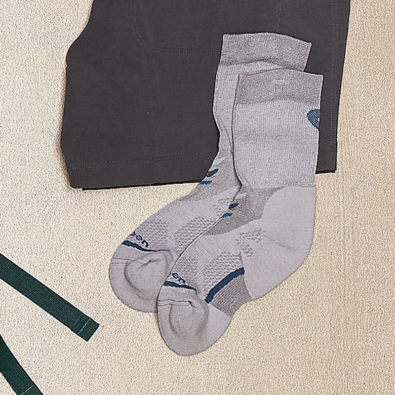 Polyester next to the body wicks moisture, while a middle layer of Tencel adds comfort and nylon fibers in hot-spot-prone areas prevent blisters. $18, lorpen.com