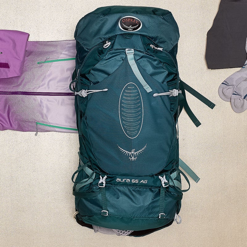At just over four pounds (admirably light for its 65-liter capacity), the Aura ($260) is ideal for long hauls. Osprey’s seamless suspension hugs the body for a better fit. Testers loved the trekking-pole attachment and the mesh pockets along the straps—perfect for stashing snacks. ospreypacks.com