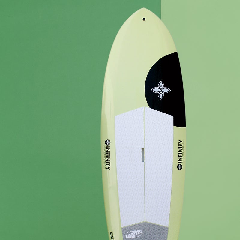 Best For: Surfing.
The Test: Most serious SUP surfers are now riding sub-nine-foot models that look like oversize shortboards. Though they’re highly maneuverable, balancing on them while you stand in the lineup waiting for waves can be tough. At 32 inches wide, the 8.5-foot Phoenix ($1,199) takes a moderate approach: testers found it only slightly unstable until they got the hang of it. And as soon as they dropped into a wave, the Phoenix absolutely flew. Credit the extra-wide tail and mini-Simmons-style fins.
The Verdict: Plenty of get-up-and-go. So go surf! 7'6", 8', and 8'6"; boardworkssurf.com
Stability: 2
Glide: 4