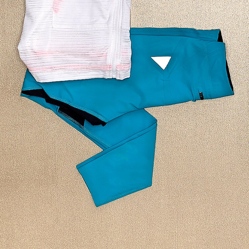 Mesh near the thighs kept us cool, pockets eased the transitioned from yoga studio to lunch, and reflective details made them a great choice for night runs. $240, lucashugh.com