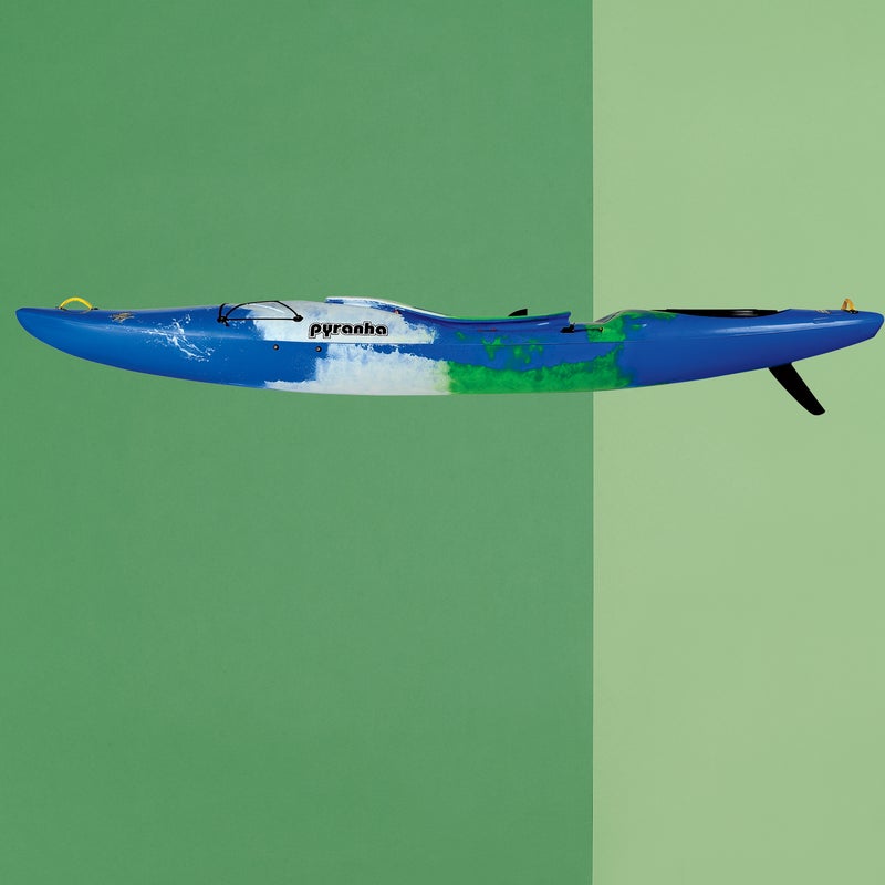 Best For: Doing it all.
The Test: This kayak ($1,099) thrives anywhere you want to play, from a calm lake to a rolling ocean to a Class IV rapid. We took it on a three-day mission down Oregon’s Rogue River and had a blast. Just over ten feet long, the medium-size version we tested was no playboat: well-defined chines and a rockered profile make it ridiculously fun to paddle, even when loaded with gear. It tracked fantastically when we deployed the deep skeg and boofed like a champ (seriously!) over a six-foot waterfall. Testers raved about the endless storage: a 78-liter rear hatch, a bulkhead in the bow, and a lunch-securing pod on the deck.
The Verdict: If you can get only one boat, get this. 46 lbs; pyranha.com
Stability: 4.5
Maneuverability: 4.5