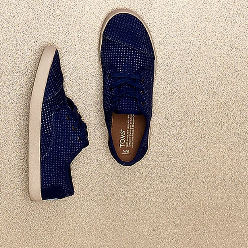 After the mat, it’s a drag to put your shoes back on. Not these ($59). The perforations in the upper may be for style, but we found them pleasantly airy. Plus, they’re comfortable enough for travel. toms.com