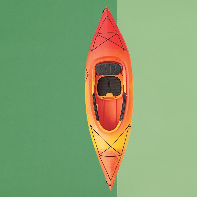 Best For: Getting started.
The Test: “A perfect in-law boat” was how one tester put it. As in, you buy it when you get into paddling, appreciate it for its stability and portability, then give it to your father-in-law when he says he wants to take up kayaking. The Saba’s ($359) smartly designed seat features an extra-tall padded back that folds down, enabling you to slide the whole thing forward to access the storage area in the stern. Two shallow channels on the underside of the 30-inch-wide hull help the boat track well despite the squat frame. Note: it’s a tight fit if you’re taller than six feet.
The Verdict: Easy to paddle, easy to transport. 35 lbs; westmarine.com
Stability: 4.5
Maneuverability: 2.5