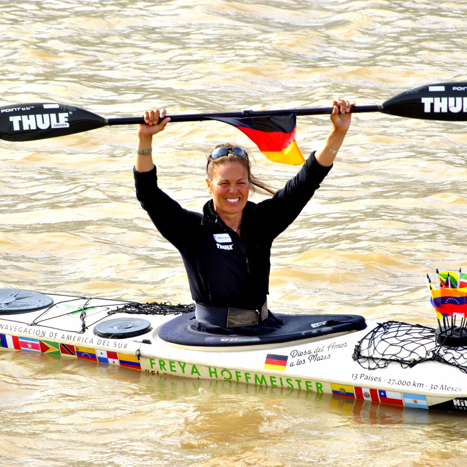 Having logged 850 days on the water, Freya Hoffmeister arrived in Buenos Aires and became the first person to make it around South America under nothing but her own power.