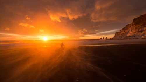 After about of week of running around in the middle of the night making photos, I began to think I was becoming afraid of the light. One morning, I woke up and ran down to the beach to catch the sunrise. Pictured: Vik.