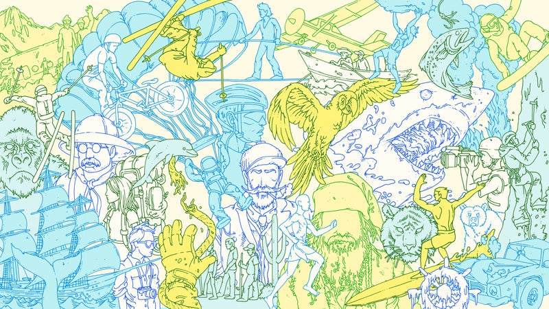 Living bravely in the 21st century, visualized: There's an element from every single Adventure Library pick in this image.
