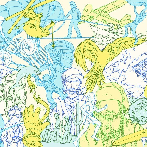 Living bravely in the 21st century, visualized: There's an element from every single Adventure Library pick in this image. Illustration by Eric Nyquist