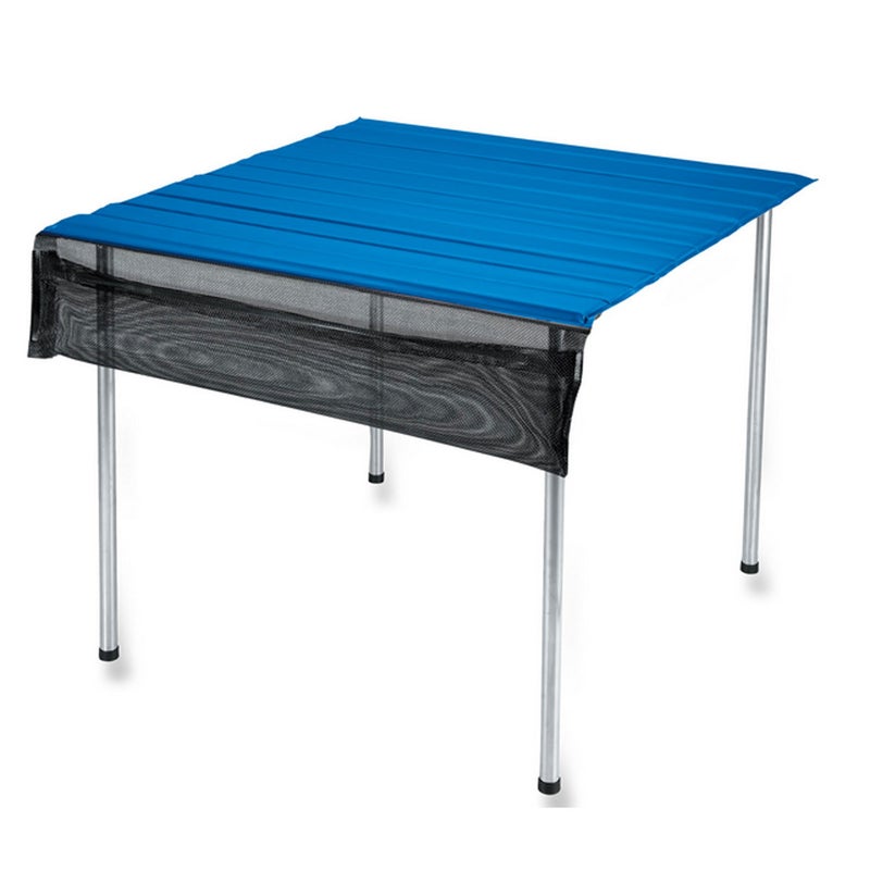 I’ve used my Camp Time Roll-A-Table ($85) for nearly a decade. It rolls down to the size of a sleeping pad, but it’s large enough to seat four when set up. Tip: Get a tablecloth to add some class to your dinners.