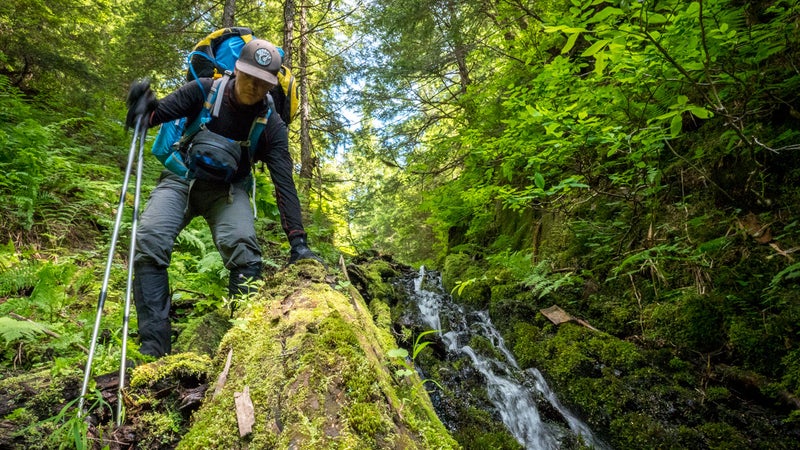 • Forested ridge. Tiring. Sloggy. Pain. Bugs. Deadfall. Hot. Bugs. Snow patches. Bugs. • Managed all day 2 miles. • This valley doesn’t cater to boating, or walking, or anything at all really. It doesn’t cater to human existence.