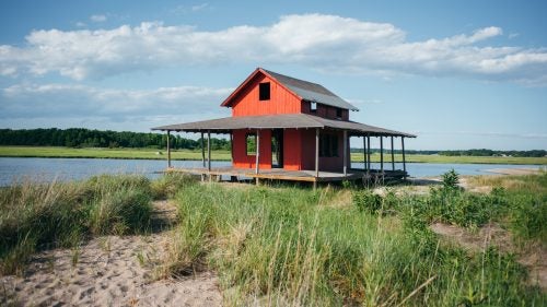 It wasn’t until we became tourists in so many other parts of the world that we really tried to look at our own home with that fresh perspective. One of our favorite discoveries is this beautiful beach shack at the tip of Grass Island in Guilford.