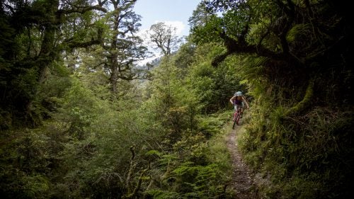 Brown enjoys some tasty downhill. These singletrack moments made jungle-clad mountain passes, slippery rivers, and rickety swing bridges well worth it.