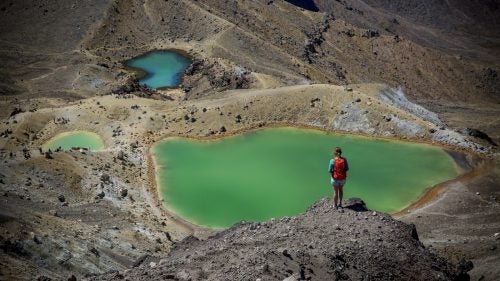 Traharn looks down on one of the Emerald Lakes in Tongariro National Park. All visitors to New Zealand should experience one of the Great Walks; I’d recommend Tongariro Crossing, which is seen here and is rightfully championed as the nation’s best one-day walk. Unlike many of the places we visited, there were tourists, but I quickly forgot about them after the stunning views.