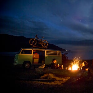 The North and South Islands of New Zealand may as well be different countries, according to Wanaka photographer Camilla Rutherford. Her backyard on the South Island is filled with massive peaks and lakes where you can see straight to the bottom. The North Island, by comparison, is dense, packed with jungle and volcanoes. Rutherford admittedly hasn&rsquo;t spent much time exploring the North Island, so when Tourism New Zealand and Classic Campers asked her to photograph a mountain biking and camping trip there, she couldn&rsquo;t pass it up. With two 1970&rsquo;s VW camper vans filled with supplies and pro mountain bike riders, Rutherford set out for two weeks of shredding and shooting the world&rsquo;s most beautiful playground.&nbsp;Rutherford: Having your home with you wherever you go is liberating. This night, we parked and slept under the stars on the shores of the East Cape.