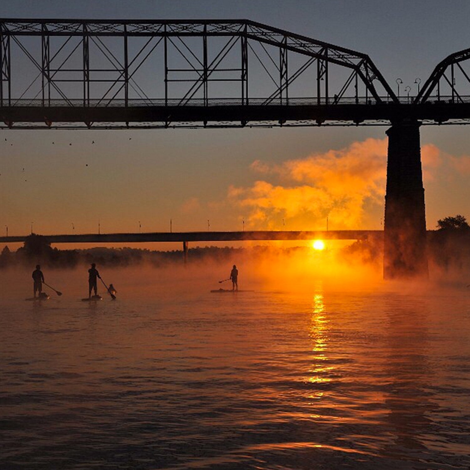 Back in April, we asked for wild card submissions on Instagram for the final four entrants to our Best Towns 2015 contest. We were blown away by your submissions, and a wild card entrant, Port Angeles, almost won the whole thing. Here are some of our favorites.
The sun comes up over downtown #Chattanooga on the morning of the #Chattajack 31-mile #SUP race through the @tnrivergorge.