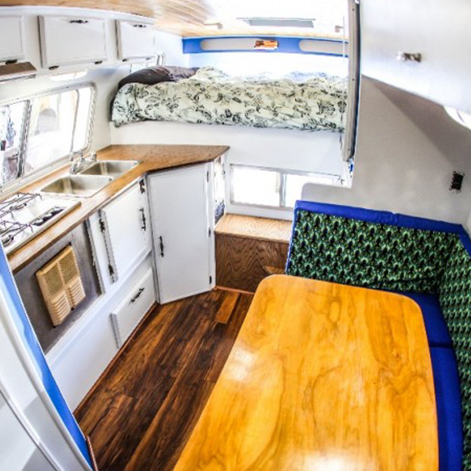 Athlete and photographer Andrew Muse, 26, spent his lifesavings remodeling a 1976 Dynacruiser camper and outfitting it on a 2008 Nissan. His plan: to embark on the adventure of a lifetime in the 100-square-foot adventure vehicle.
The camper only cost $500, but it needed some work before hitting the road. Four months, 360 hours, and $4,000 later, here are the DIY upgrades he made.