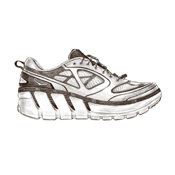 Hoka’s thick-foamed Conquest.
