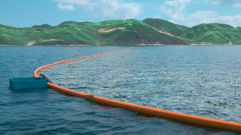 Concept art for the Ocean Cleanup.