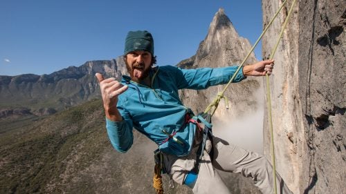 Just behind me is El Toro, the tallest peak of the Potrero range. Right away, Hudnut and I decided that El Toro would be the ultimate highline, but bad weather and a difficult approach meant we had to wait several weeks to give it a shot.
