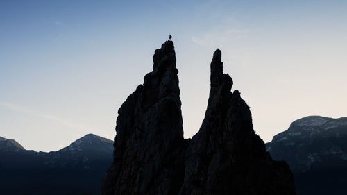 Highlining originated in Yosemite. As such, it’s inextricably linked to climbing. The summit of these rabbit-ear spires in Potrero Chico is only achieved through tricky, technical rock climbing. After 175 feet of face climbing, I scrambled past the anchors and took in the sunrise from the left summit.