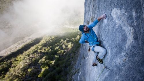 Some days we took a break from highlining and just climbed. Here, I’m milking a much needed rest on La Mono de Dios, a sustained 12c that has few good holds between the thin edges and shallow pockets that lead to the anchors.