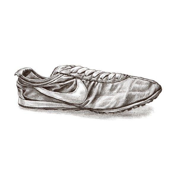 The Nike Moon, the first with Bowerman’s waffle tread.