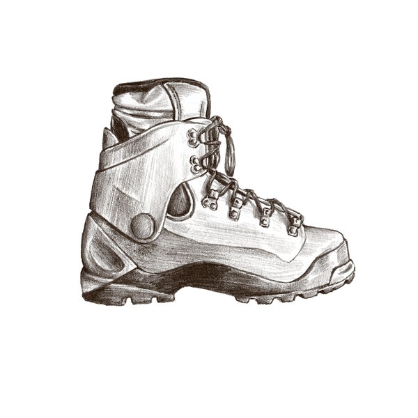 An early Koflach mountaineering boot